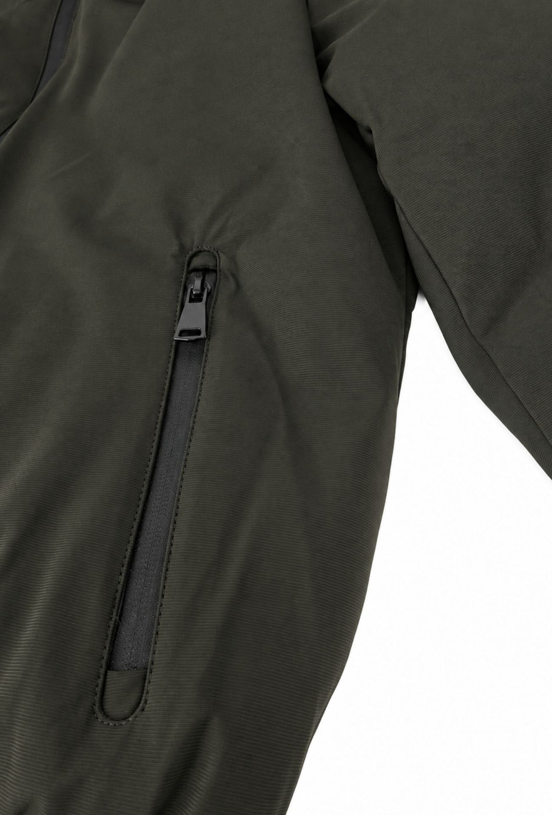 Giubbotto Uomo in Tessuto Tecnico con Cappuccio Removibile- VERDE ARMY