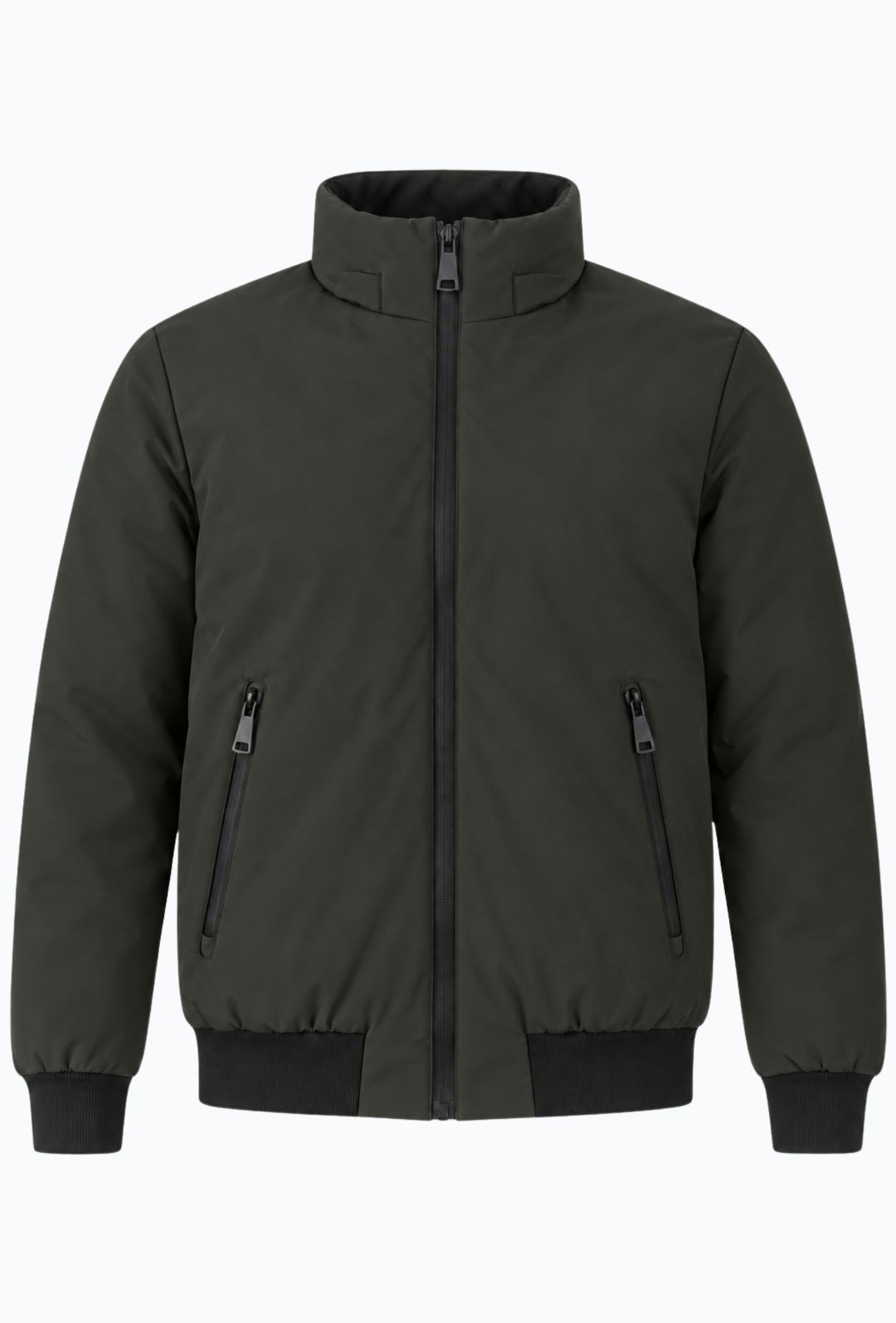 Giubbotto Uomo in Tessuto Tecnico con Cappuccio Removibile- VERDE ARMY