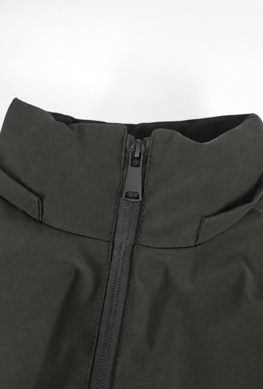 Giubbotto Uomo in Tessuto Tecnico con Cappuccio Removibile- VERDE ARMY