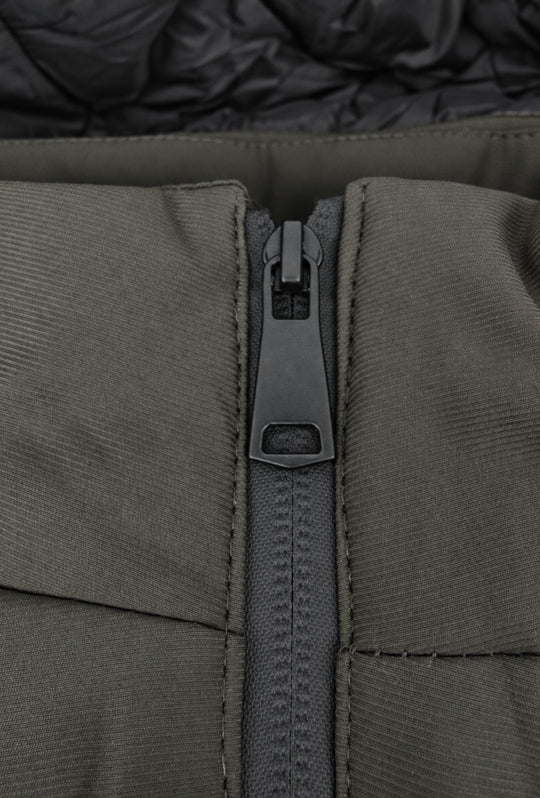 Giubbotto Uomo in Tessuto Tecnico con Cappuccio Removibile- VERDE ARMY