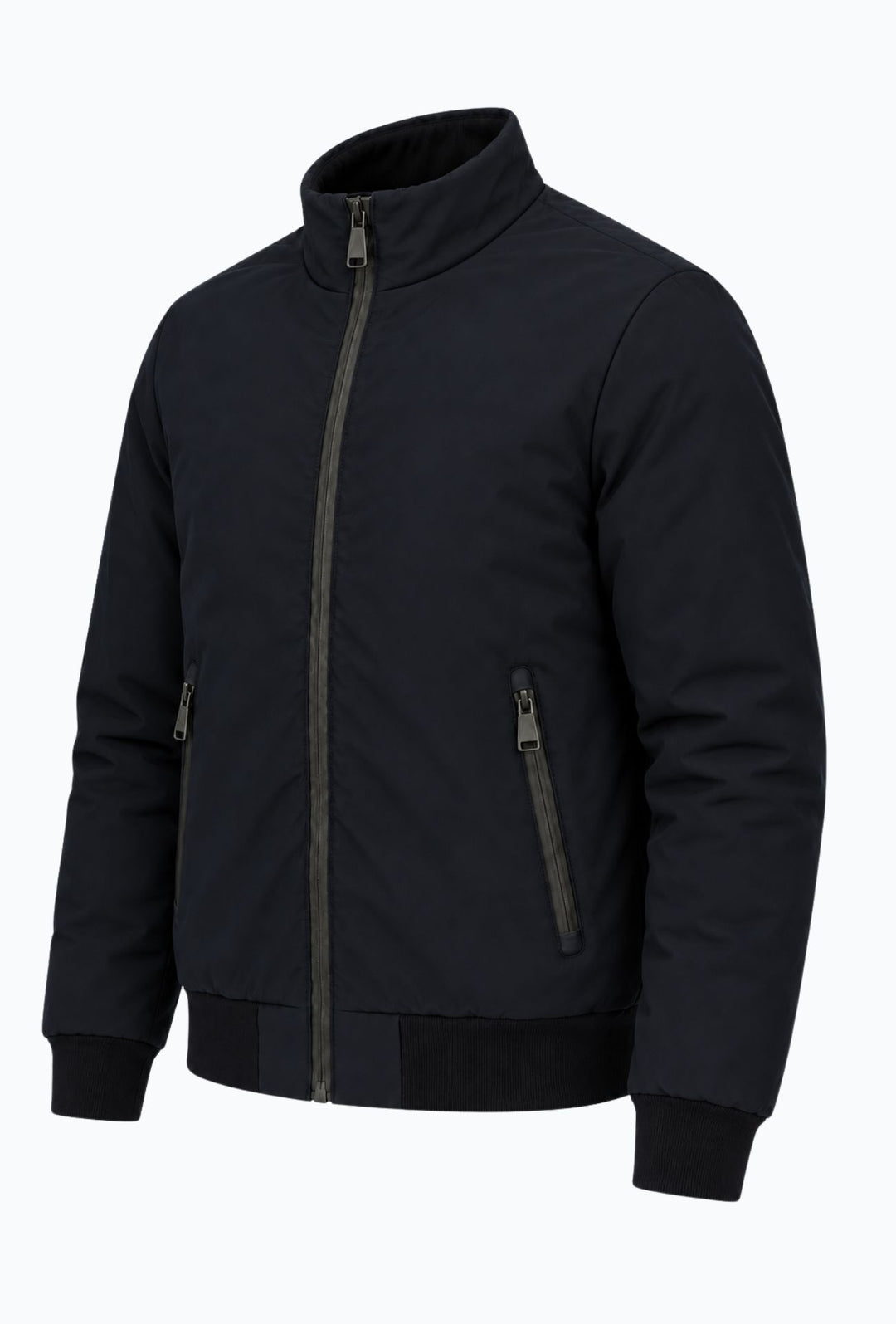 Giubbotto Uomo in Tessuto Tecnico con Cappuccio Removibile- BLU SCURO