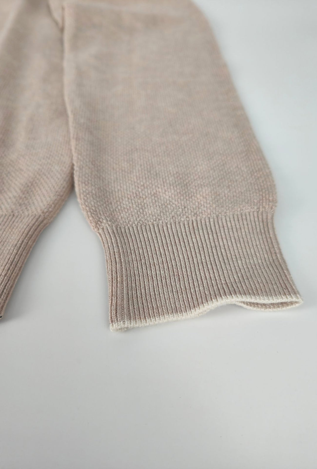 Polo Uomo DRESSERD Manica Lunga in Maglia a Trama Lavorata con Colletto e Riga Panna a Contrasto- SABBIA