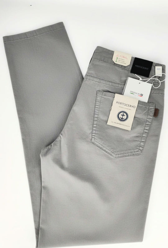 Pantalone uomo Portocervo 5 tasche in cotone leggero - GRIGIO