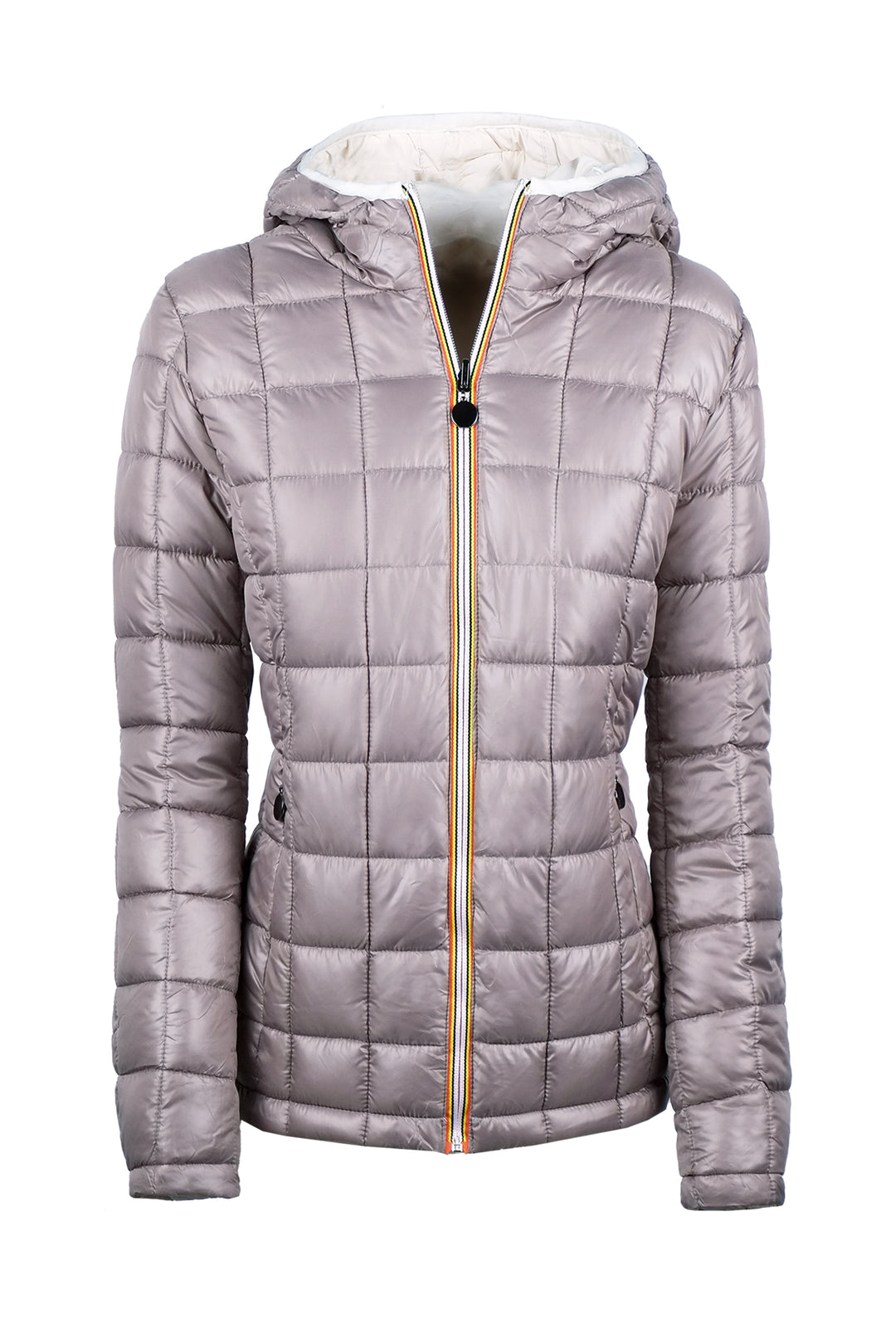 Giubbotto Donna Double Face piumino e tessuto tecnico - TORTORA/BIANCO