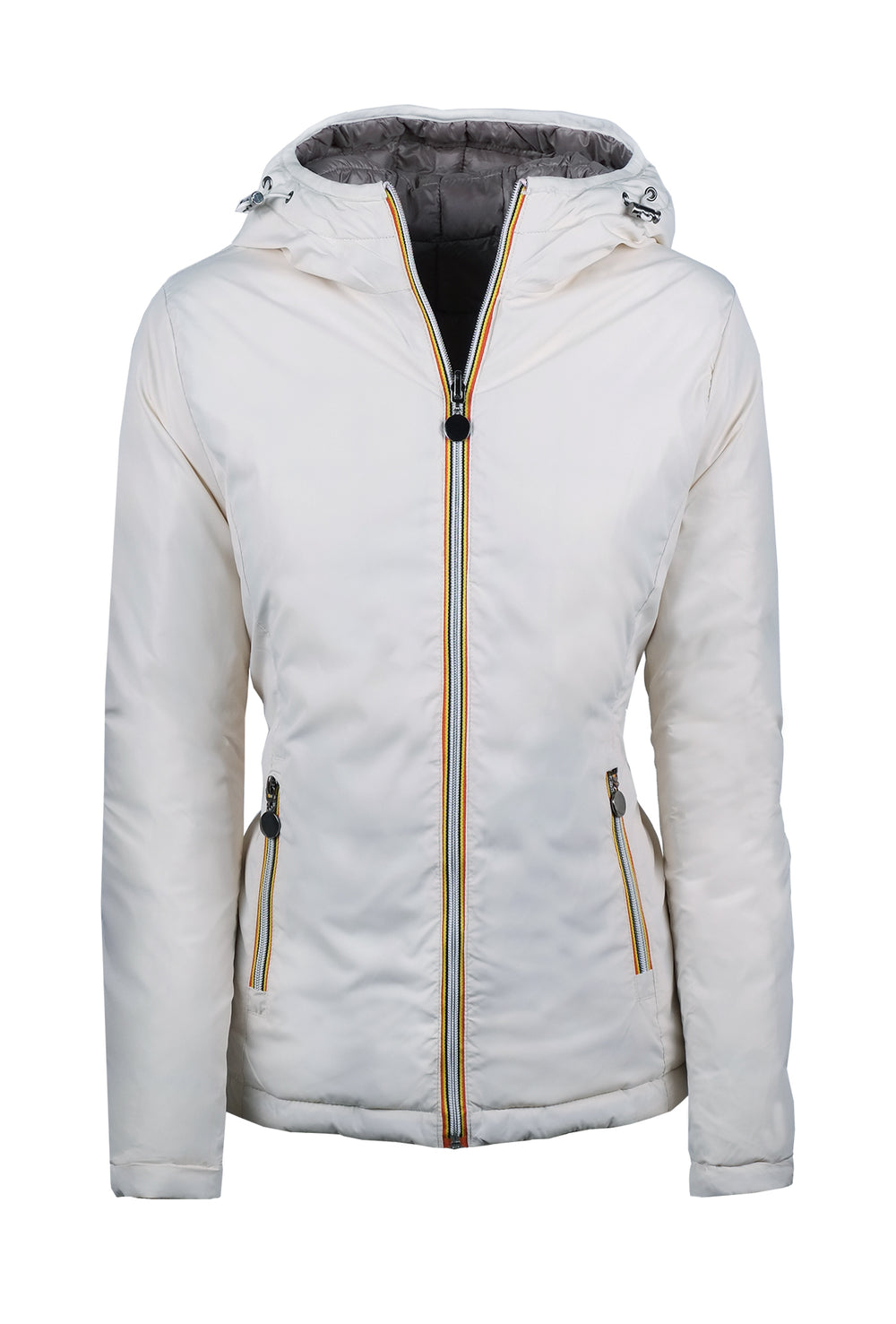 Giubbotto Donna Double Face piumino e tessuto tecnico - TORTORA/BIANCO