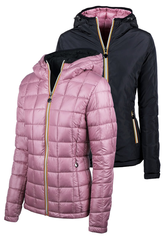 Giubbotto Donna Double Face piumino e tessuto tecnico - NERO/ ROSA