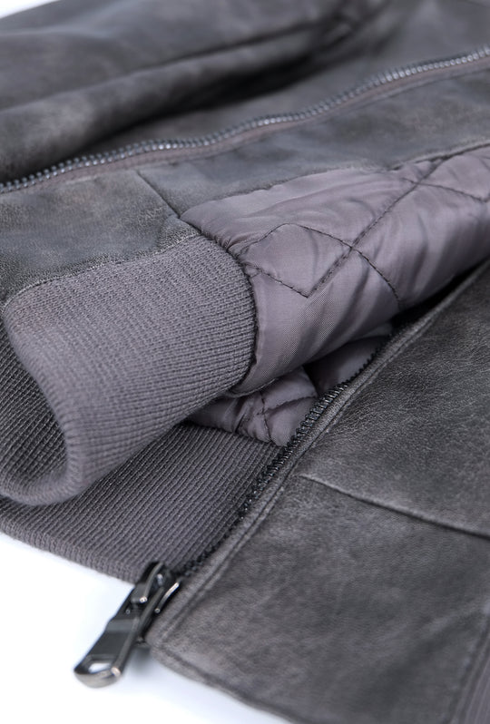 Giubbotto uomo simil pelle invernale tessuto marmorizzato Dresserd - GRIGIO