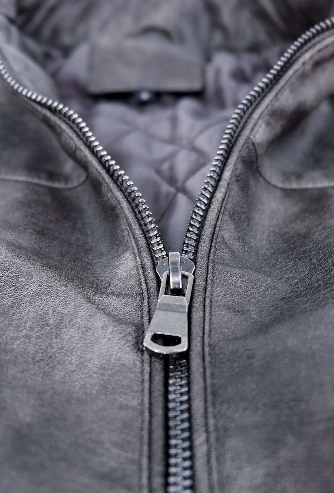 Giubbotto uomo simil pelle invernale tessuto marmorizzato Dresserd - GRIGIO