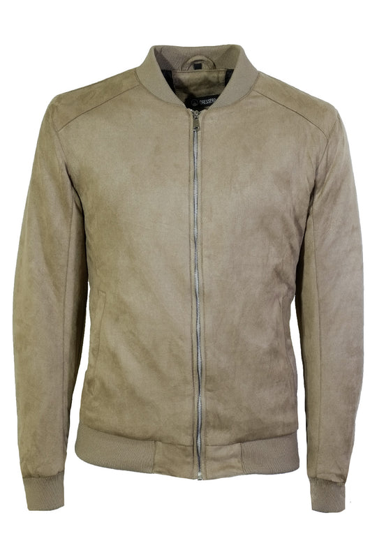 Giubbotto Uomo Camel Camoscio Bomber Invernale Casual Giubbotti College Dresserd - CAMMELLO