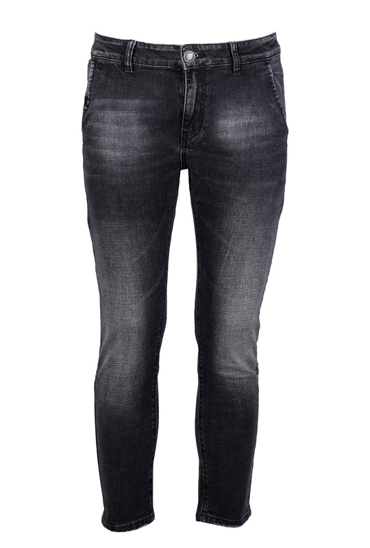 Jeans Uomo Tasca America Nero Slim Fit Gamba stretta