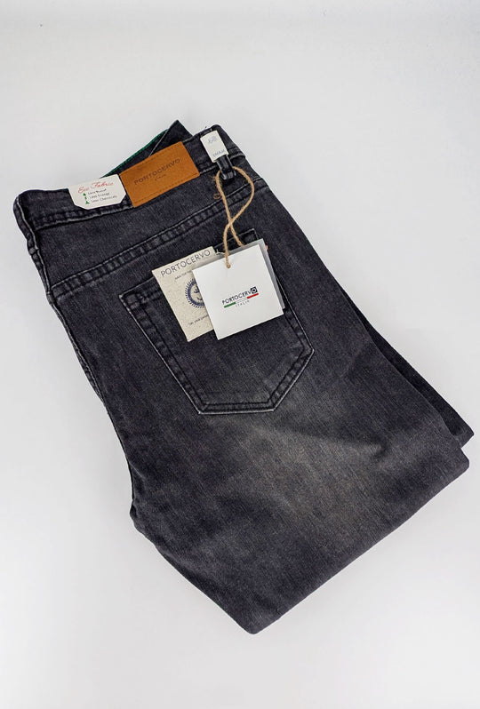 Jeans uomo Porto Cervo slim fit  Black light wash, elasticizzato