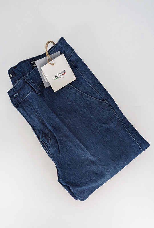 Jeans Uomo Porto Cervo Perfect Fit Denim Blue Scuro con Tasca America