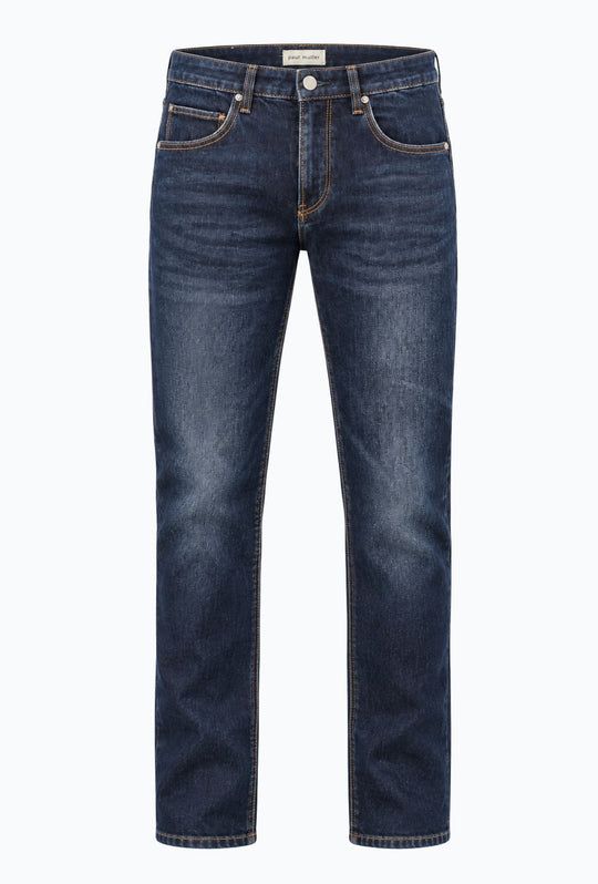 Jeans uomo  Regular Fit  5 Tasche Lavaggio Sfumato- BLU SCURO