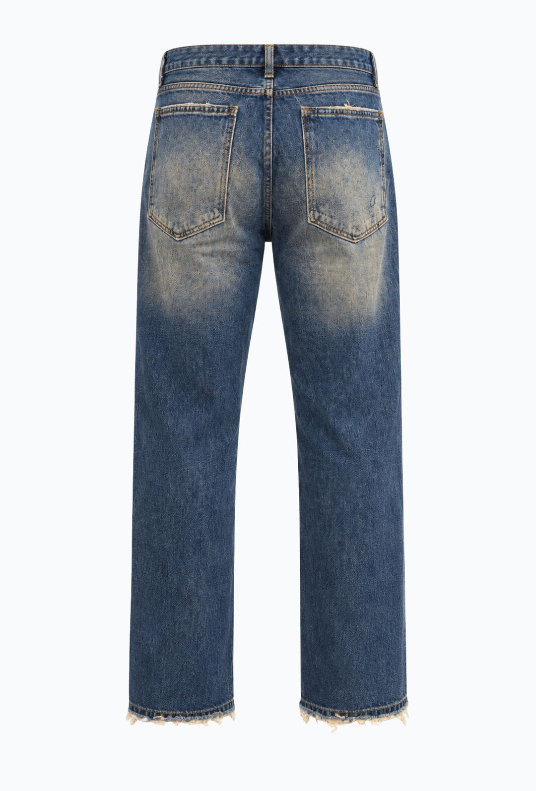 Jeans uomo Baggy effetto vintage Vestibilità Over Fondo Ampio Sfrangiato-  BLU VINTAGE