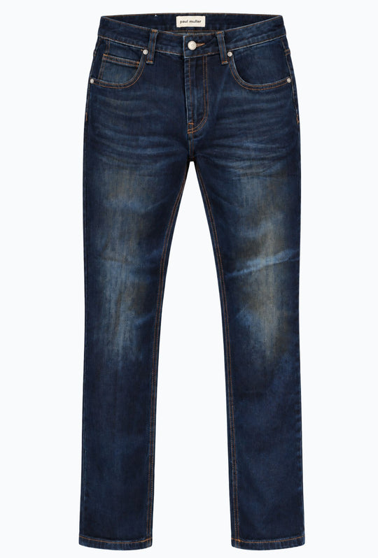 Jeans Uomo Regular Fit Effetto Sfumato DRESSERD 5 tasche – LAVAGGIO BLU SCURO