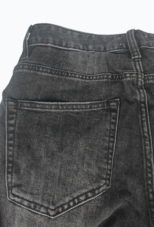 Jeans Uomo effetto slavato 5 Tasche- NERO