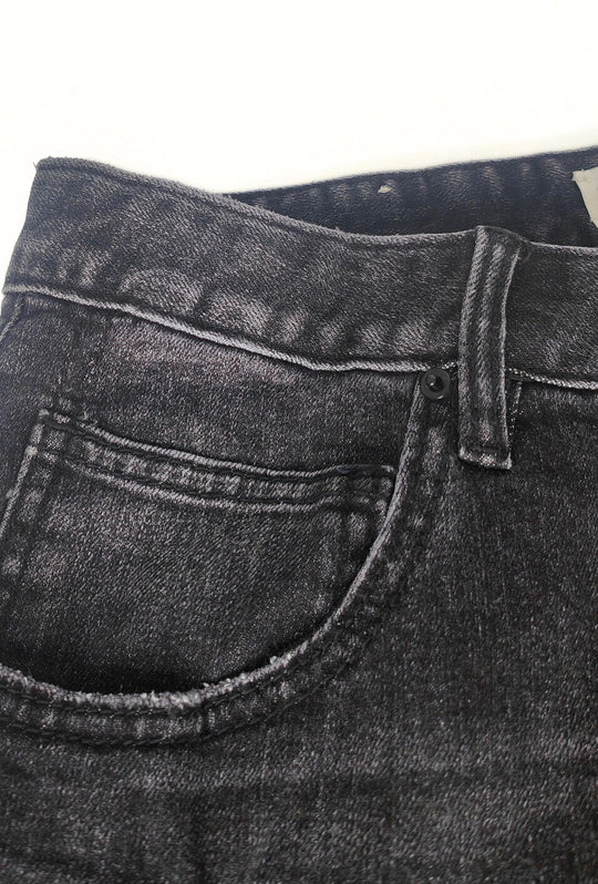 Jeans Uomo effetto slavato 5 Tasche- NERO