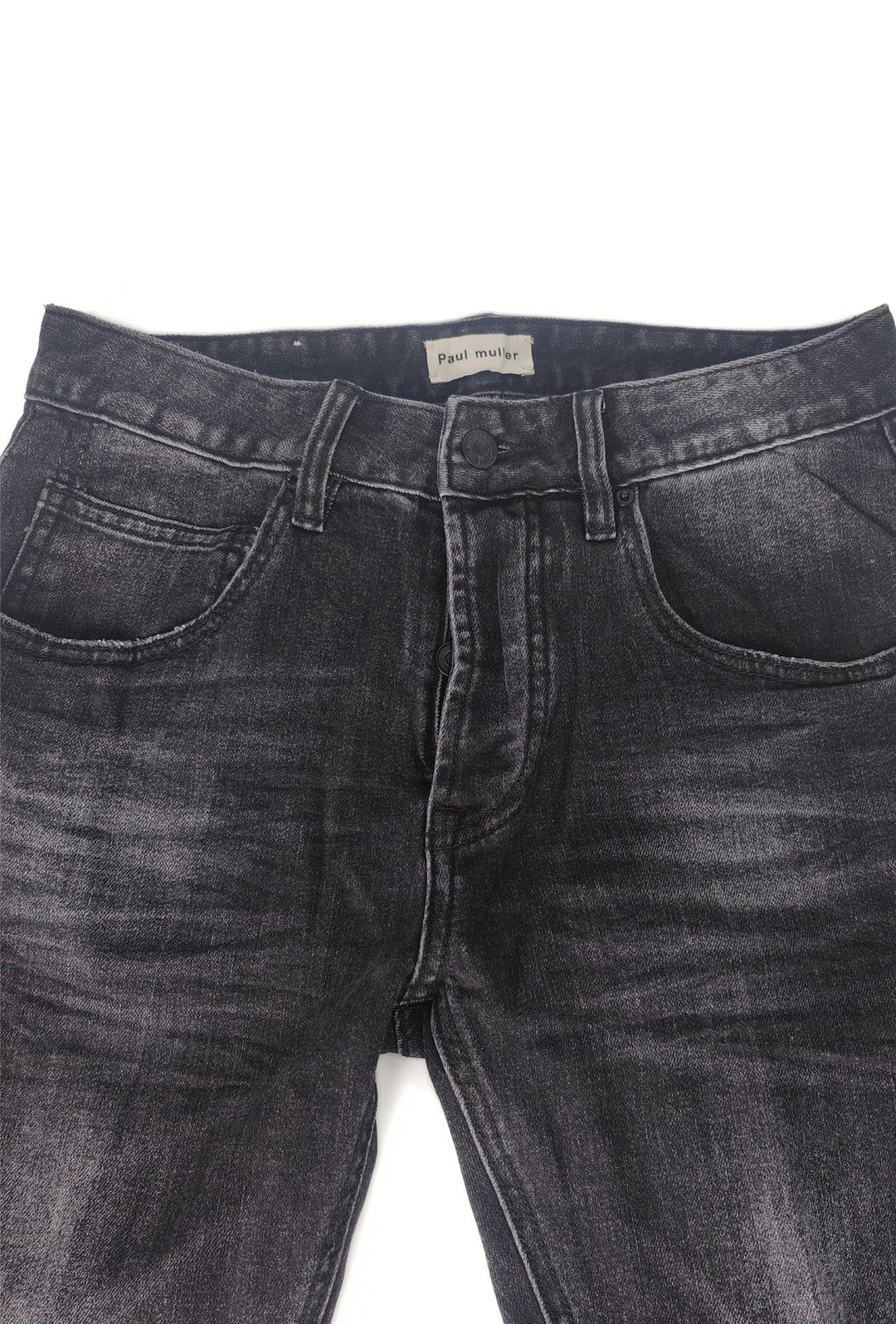 Jeans Uomo effetto slavato 5 Tasche- NERO