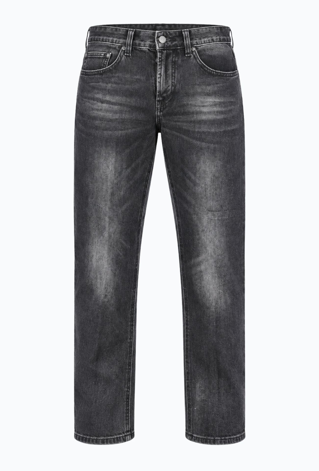 Jeans Uomo effetto slavato 5 Tasche- NERO