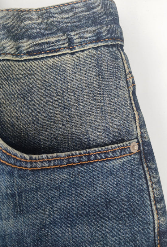 Jeans uomo 5  tasche lavaggio vintage  Regular Fit- BLU DENIM