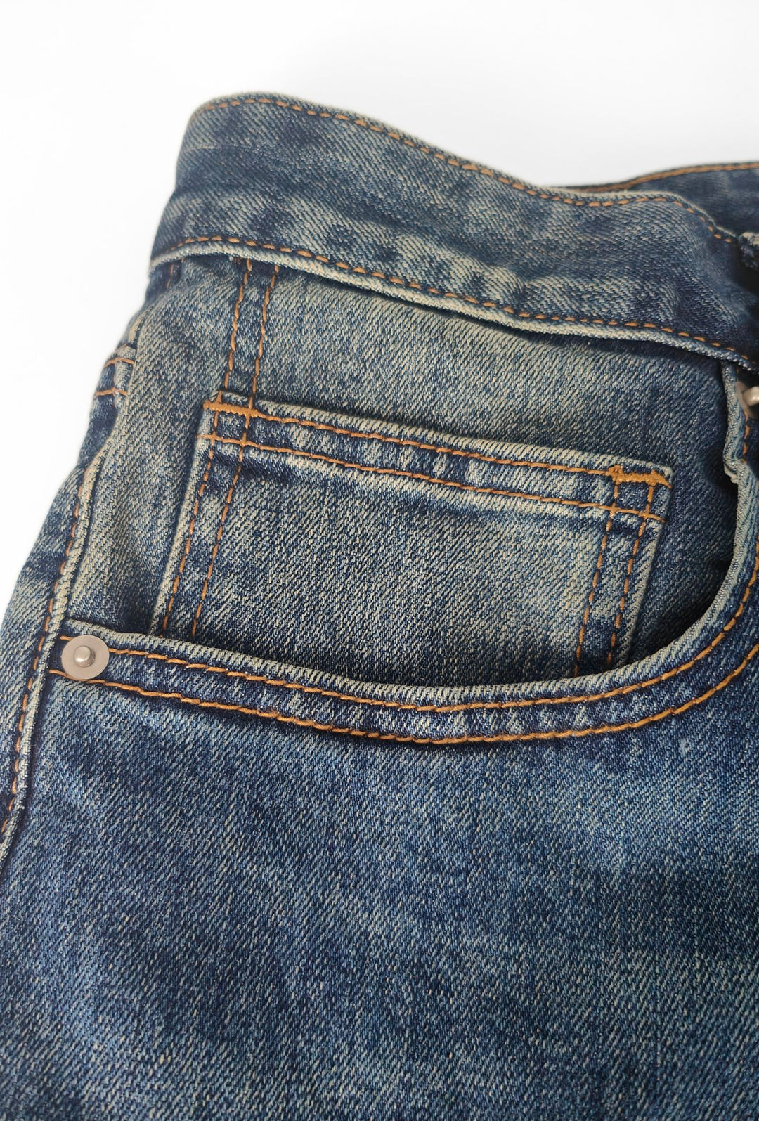 Jeans uomo 5  tasche lavaggio vintage  Regular Fit- BLU DENIM