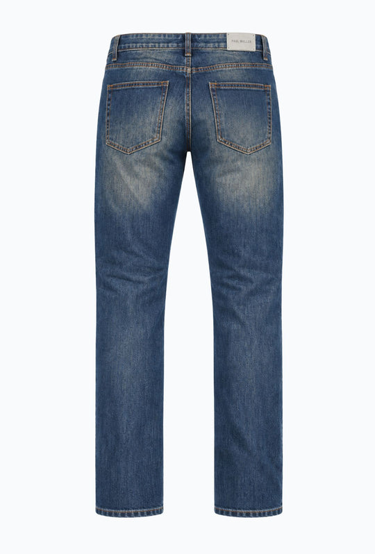 Jeans uomo 5  tasche lavaggio vintage  Regular Fit- BLU DENIM
