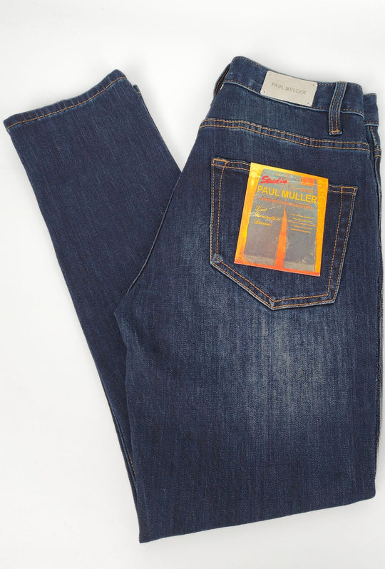 Jeans Uomo Regular Fit Effetto Sfumato DRESSERD 5 tasche – LAVAGGIO BLU SCURO