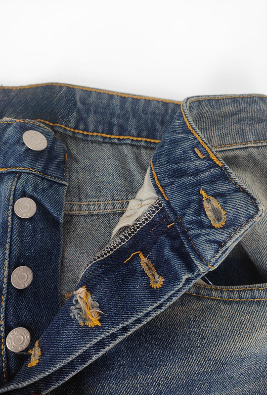 Jeans uomo baggy con lavaggio effetto vintage Vestibilità Over- BLU DENIM