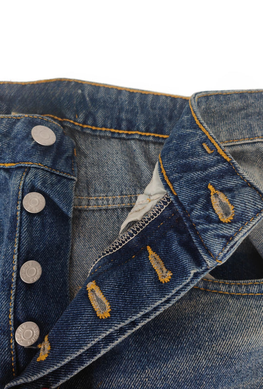 Jeans uomo baggy con lavaggio effetto vintage Vestibilità Over- BLU DENIM
