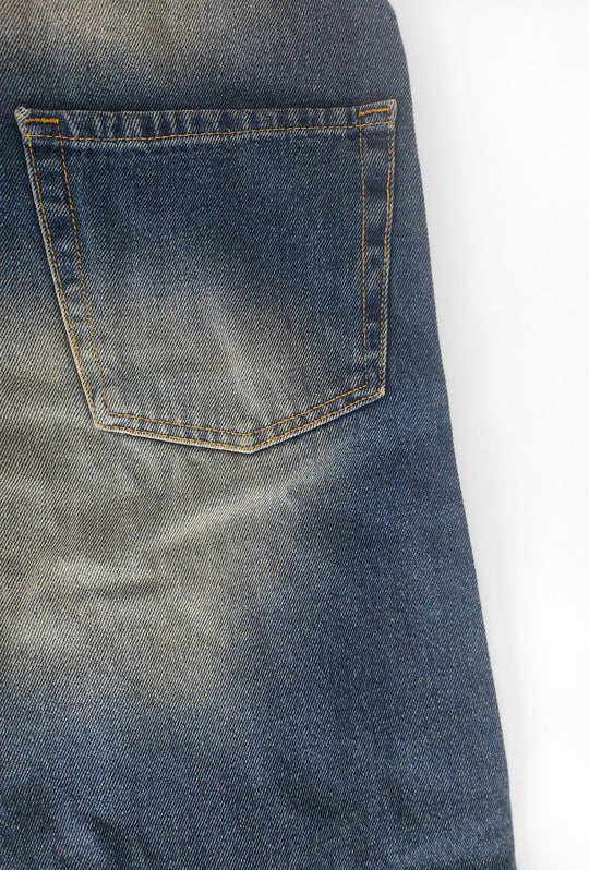 Jeans uomo baggy con lavaggio effetto vintage Vestibilità Over- BLU DENIM