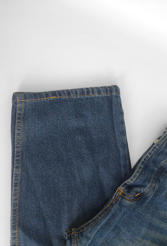 Jeans uomo baggy con lavaggio effetto vintage Vestibilità Over- BLU DENIM