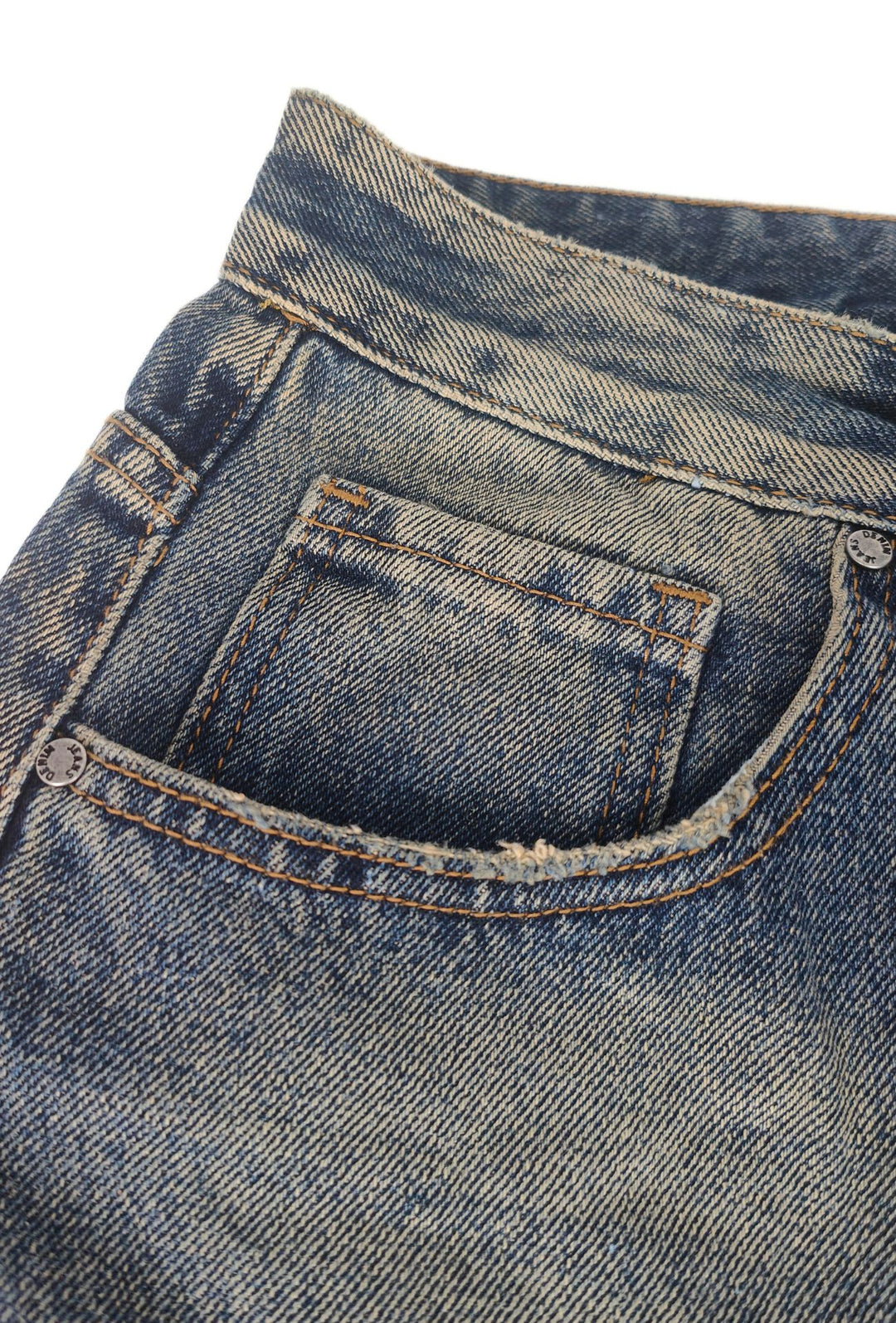 Jeans uomo Baggy effetto vintage Vestibilità Over Fondo Ampio Sfrangiato-  BLU VINTAGE