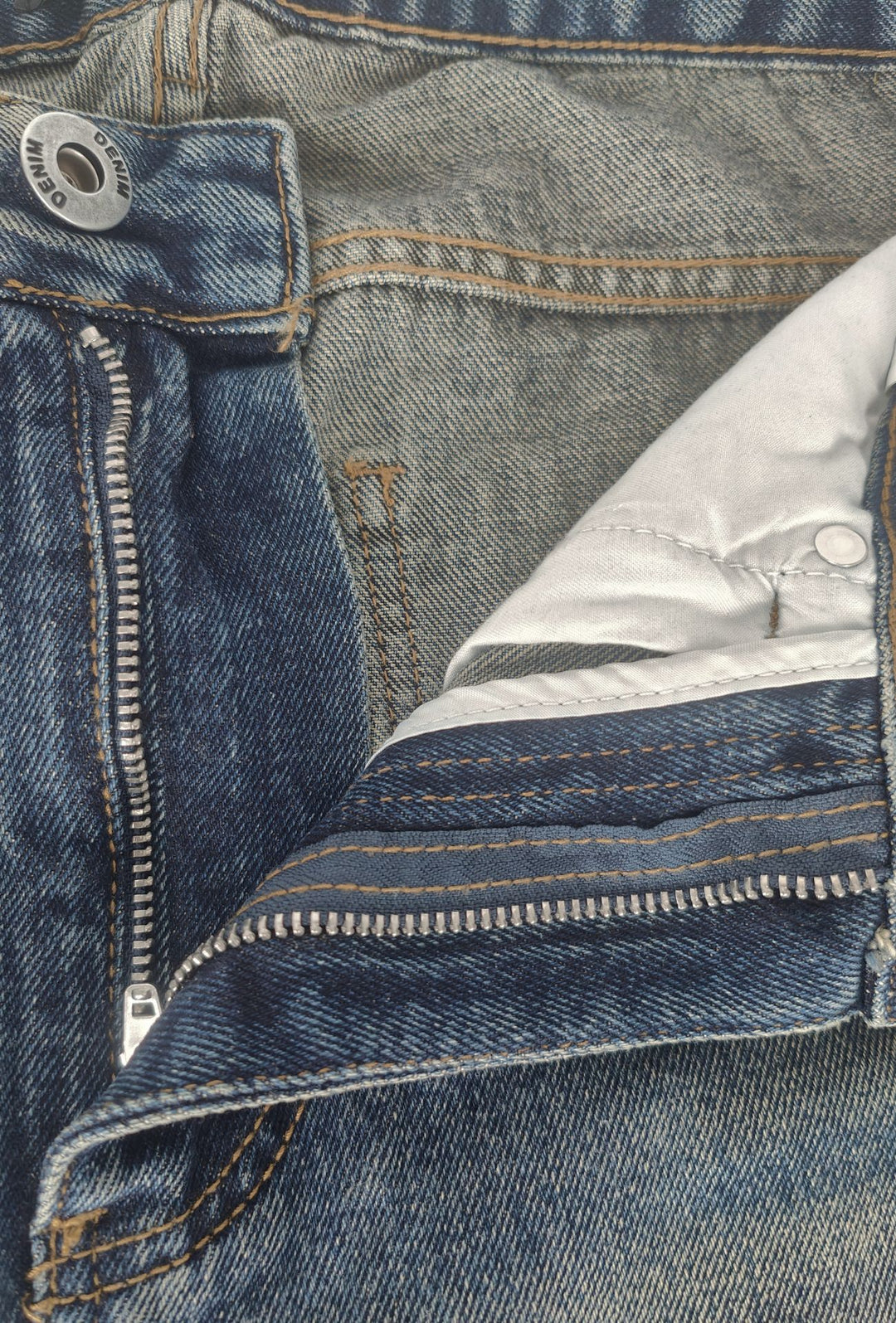 Jeans uomo Baggy effetto vintage Vestibilità Over Fondo Ampio Sfrangiato-  BLU VINTAGE