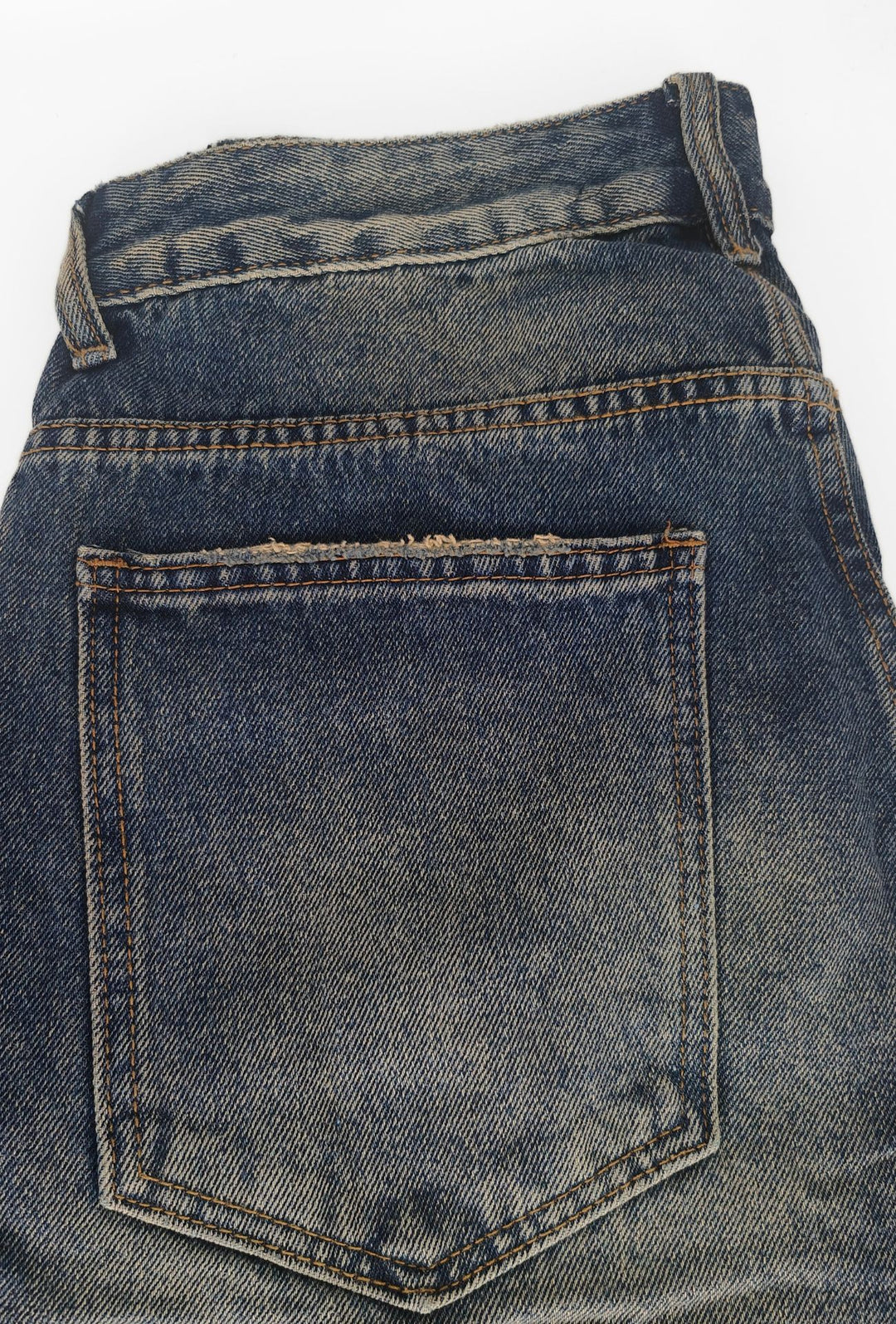 Jeans uomo Baggy effetto vintage Vestibilità Over Fondo Ampio Sfrangiato-  BLU VINTAGE
