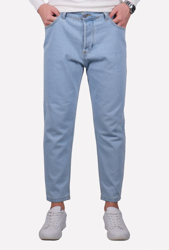 Pantalone Jeans Uomo tela fissa denim chiaro capri