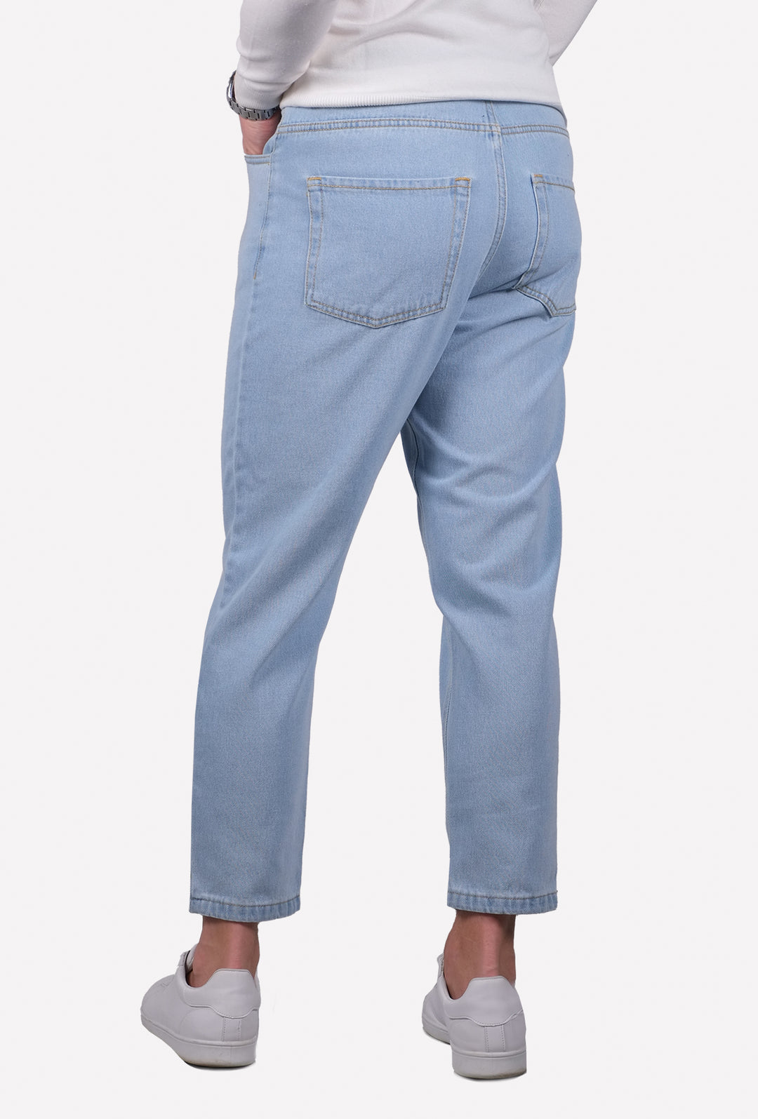 Pantalone Jeans Uomo tela fissa denim chiaro capri