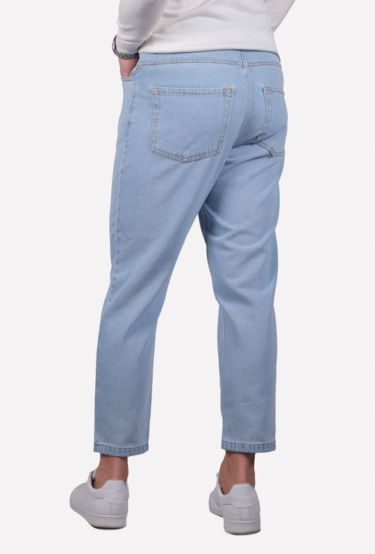 Pantalone Jeans Uomo tela fissa denim chiaro capri