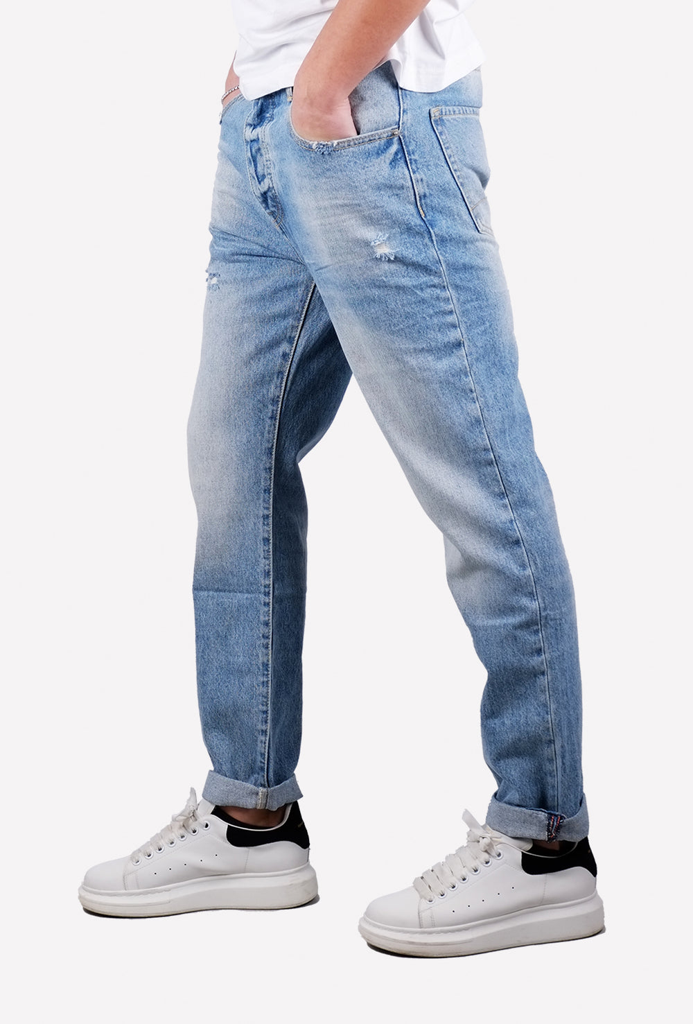 Jeans uomo Tela fissa Pantalone colorazione chiara Dresserd