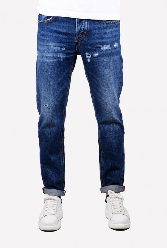 Jeans uomo tela fissa pantalone con strappi cropped Dresserd