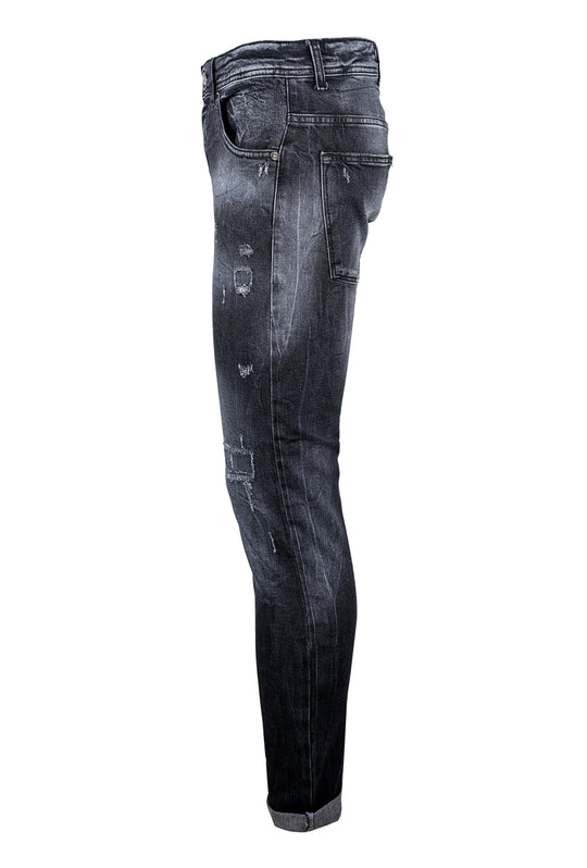 Jeans Uomo Nero con sfumature Pantalone Slim fit - NERO