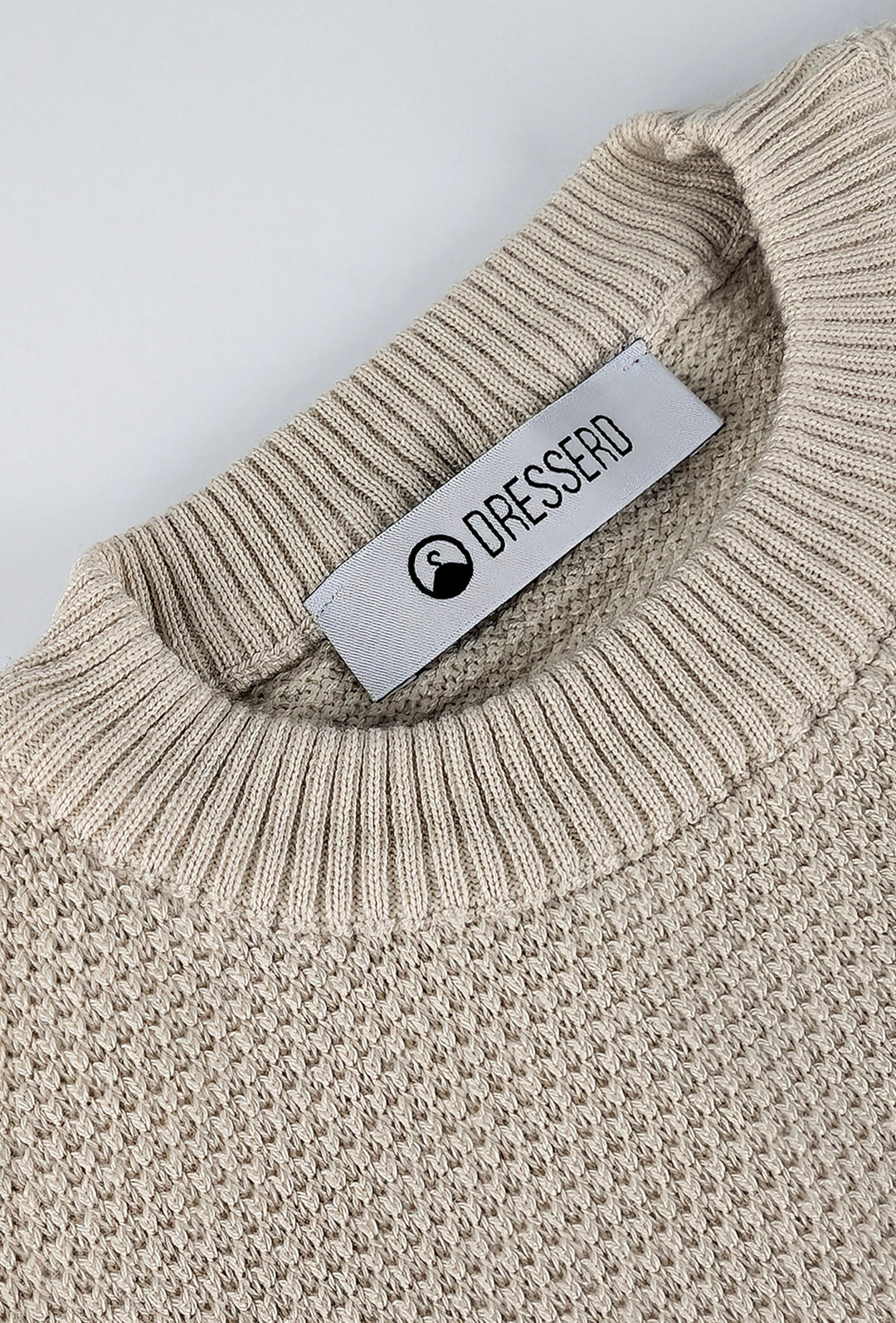 Maglione uomo girocollo Trama lavorata, semi slim fit - BEIGE