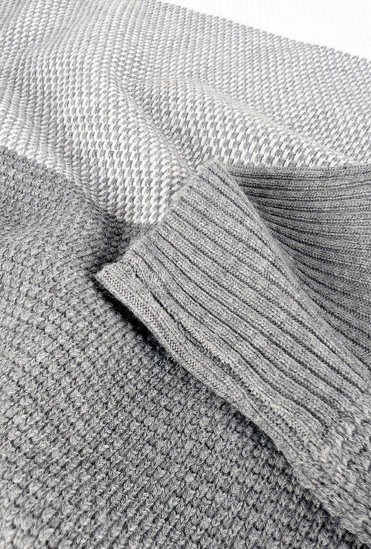 Maglione uomo girocollo Trama lavorata, semi slim fit - GRIGIO