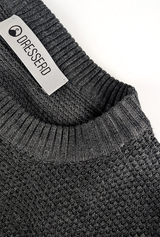 Maglione uomo girocollo Trama lavorata, semi slim fit - NERO