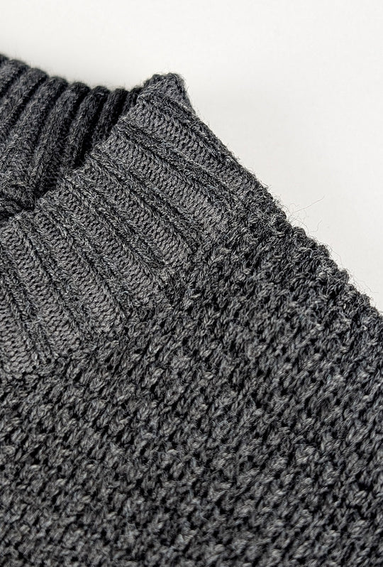 Maglione uomo girocollo Trama lavorata, semi slim fit - NERO