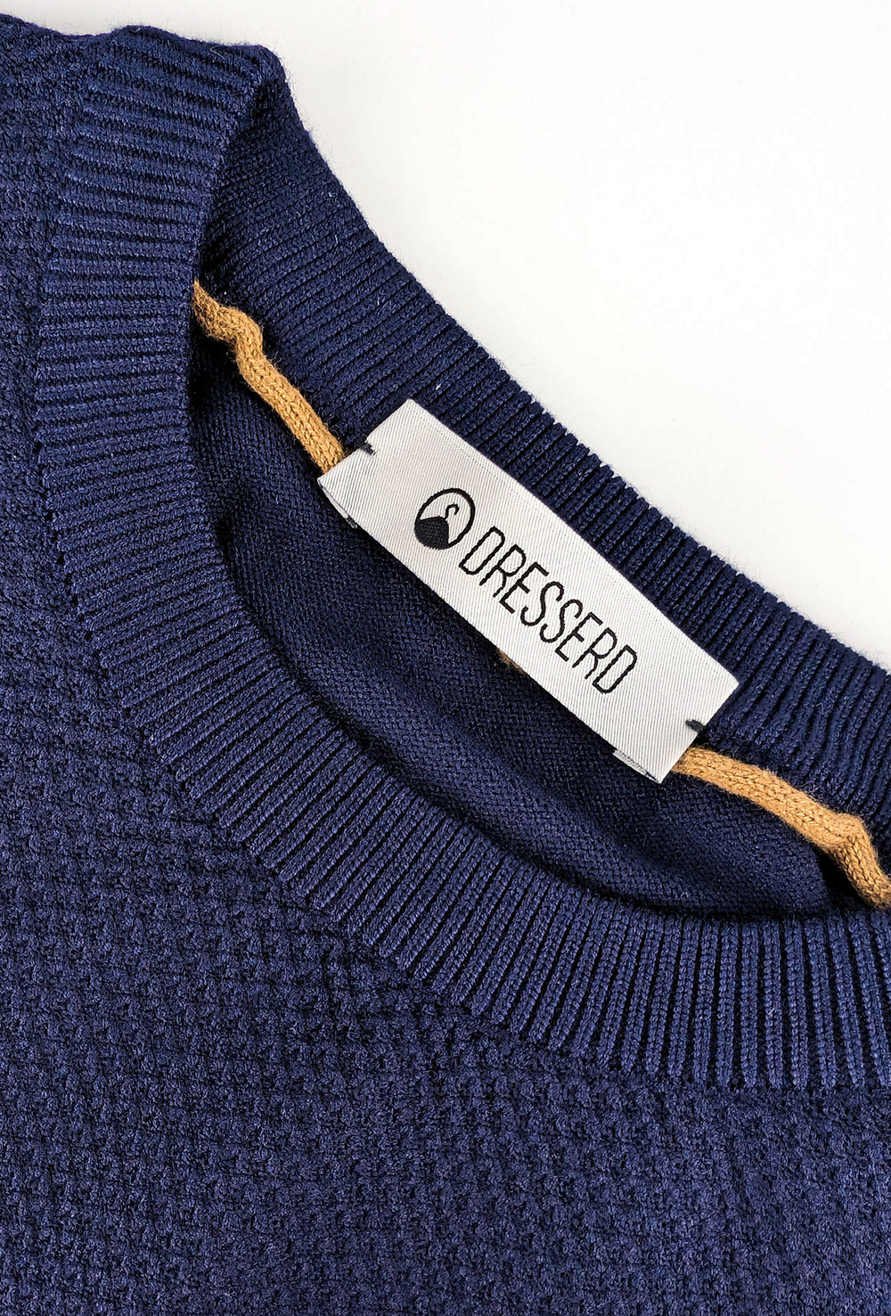 Maglioncino uomo trama lavorata con toppe - BLU