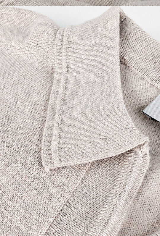 Maglioncino Polo uomo senza bottone Dresserd manica lunga - BEIGE