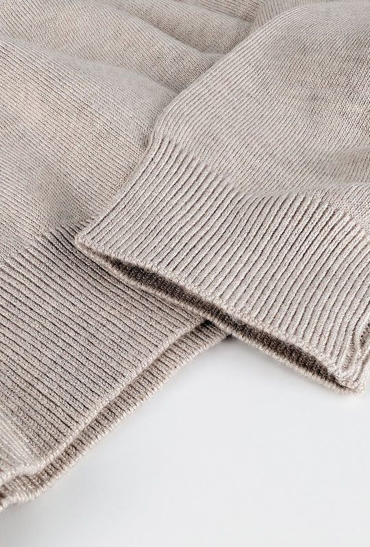 Maglioncino Polo uomo senza bottone Dresserd manica lunga - BEIGE