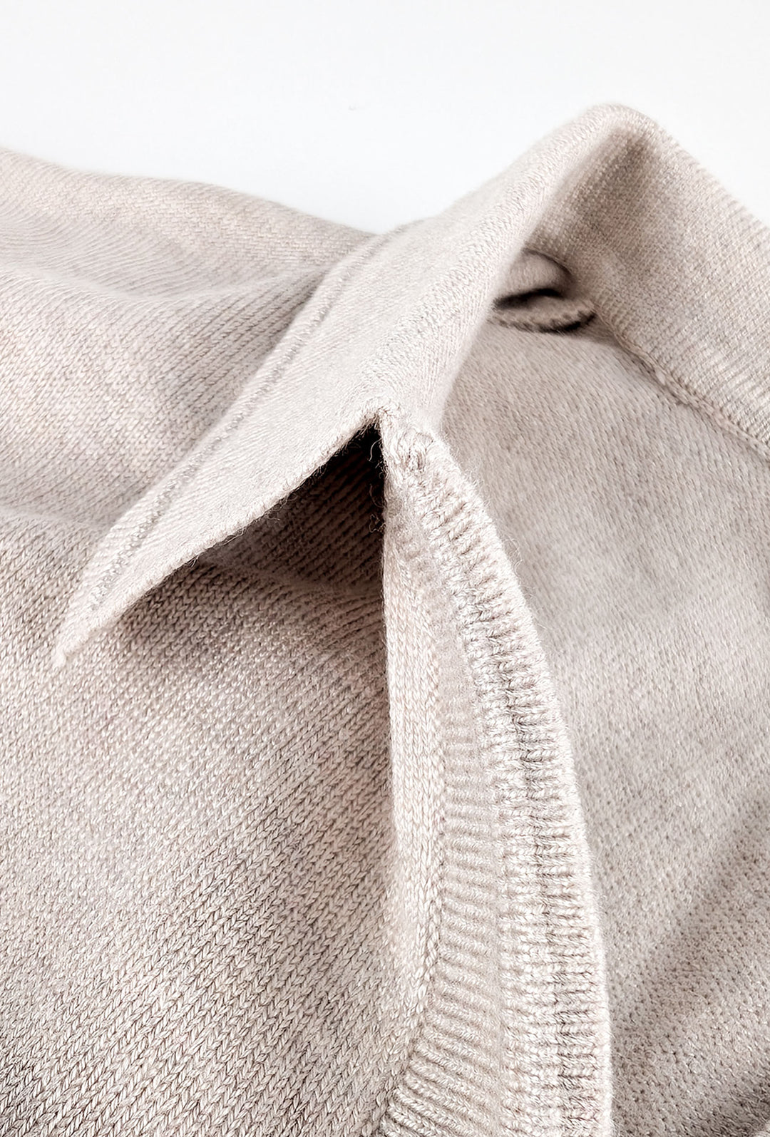 Maglioncino Polo uomo senza bottone Dresserd manica lunga - BEIGE