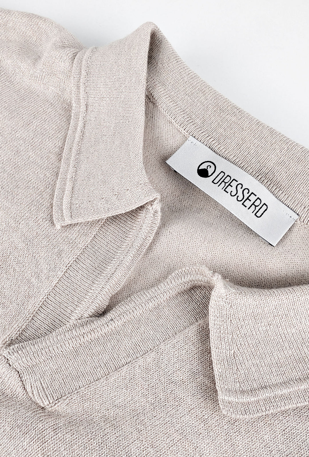 Maglioncino Polo uomo senza bottone Dresserd manica lunga - BEIGE