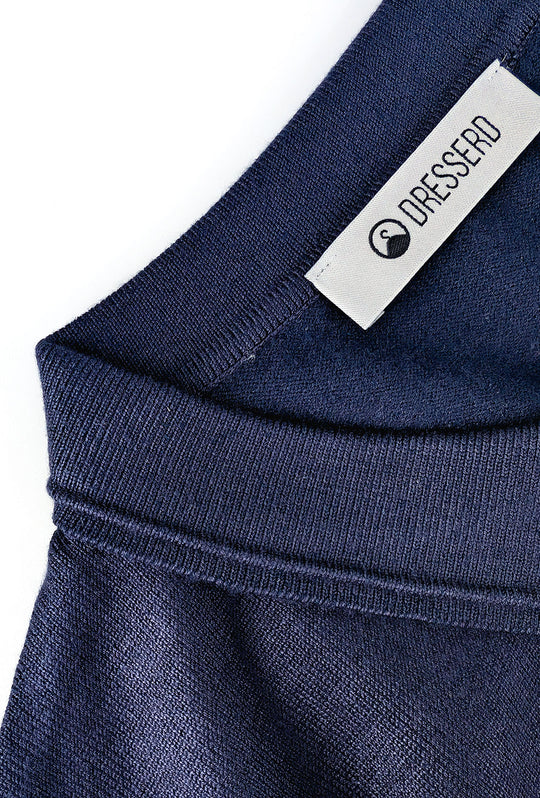 Maglioncino Polo uomo senza bottone Dresserd manica lunga - BLU